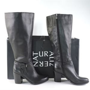 Naturalizer Kamora Leather High Boots - Size 7 - Wide Calf